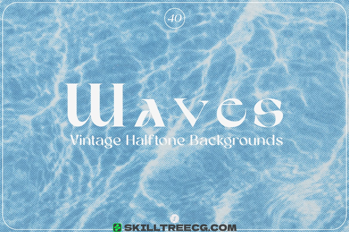 Waves - Vintage Halftone Backgrounds（810453）-技能树